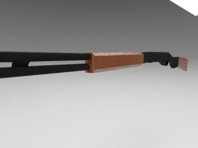 Shortgun wooden shotgun Low-poly 3D model