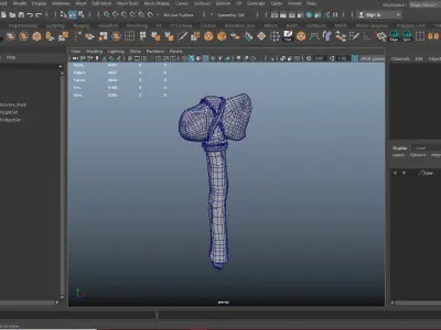 Prehistoric Stone Axe Low-poly 3D model