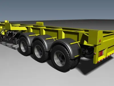 Truck Trailer  long truck 40feet 3D model
