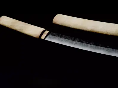 Shirasaya Japanese Weapon - Clean and Dirty low-poly 3d model Low-poly 3D model