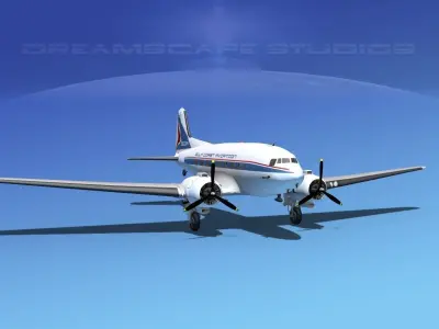 Douglas DC-3 Gulf Coast 3D model