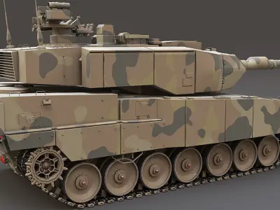 Leopard 2 A7+ Main Battle Tank 3D model