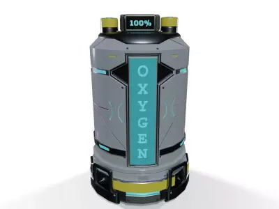Sci-Fi Medical Oxygen Tank Low-poly 3D model