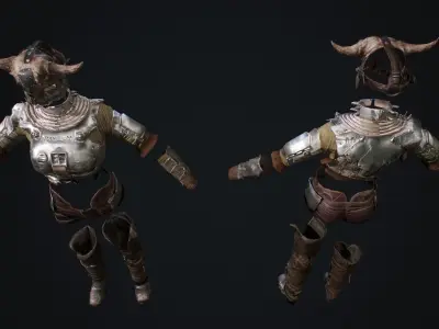 Female set 2 armor Low-poly 3D model