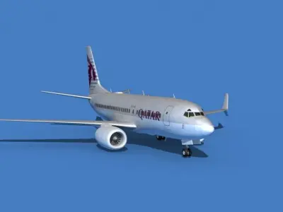 Boeing 737 MAX 7 Qatar Airways  3D model