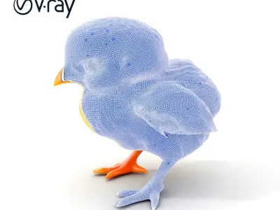 Realistic Baby Chick D Model Pack for Animations and Games Low-poly 3D model