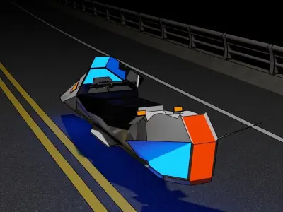 future motorbike Low-poly 3D model