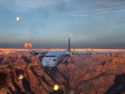 C-130 Rigged Animated Game Ready Low-poly 3D model