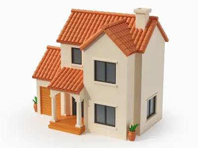 Cartoonish House Low Poly 3D Model 03 3D model