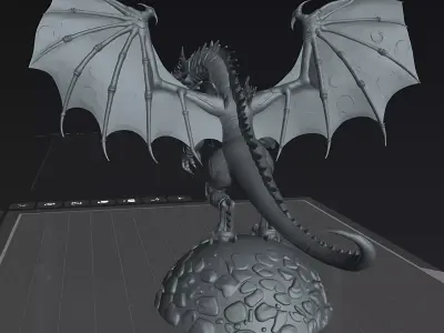 Dragon Golden Armored Dragon STL DnD Tabletop Miniature 3D   3D print model