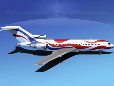 Boeing 727-100 Braniff Intl 3 3D model