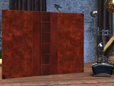 Hardcover Book Red English Text Rigged for Maya 3D model