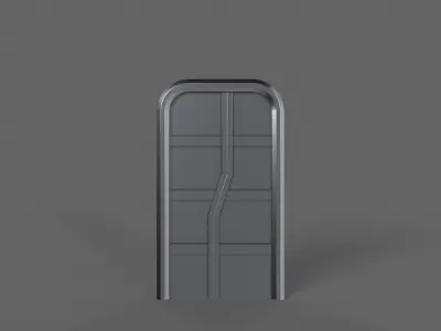 PBR Sci-Fi Door 1 Low-poly 3D model