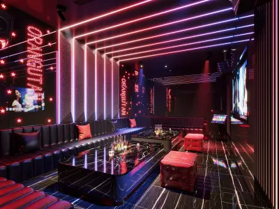 Original Futuristic KTV Club Private Room Interior 3D model