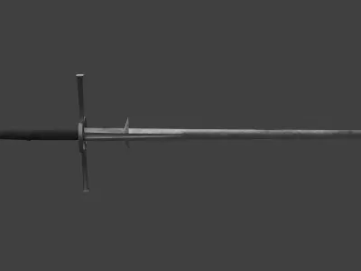 Two-handed Sword Zweichander German Low-poly 3D model