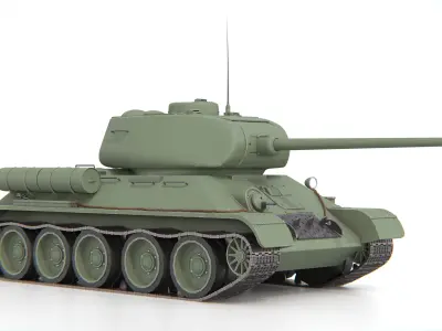 T-34-85 Medium Tank WWII Soviet Tank 3D model