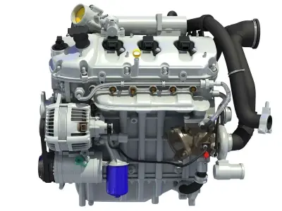 Turbocharged Direct Injection Gasoline Engine 3D model