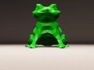 Geometric Frog Low-poly 3D model