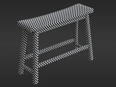 Wooden Bench Free low-poly 3D model 2