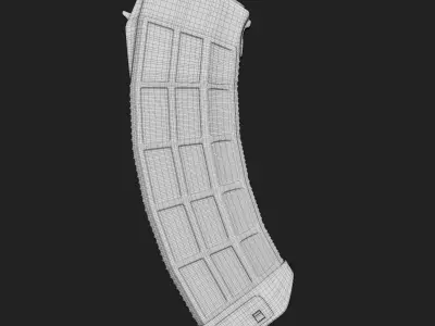 US Palm Clear Polymer AK Magazine 7 62x39mm Low-poly 3D model