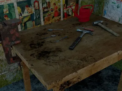 Part of an abandoned room in a USSR industrial building Free 3D model