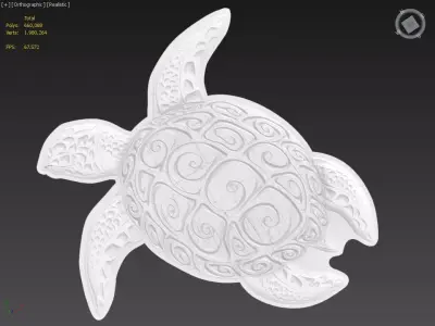Turtle Suitable for embossing Hot Foil Technique 3D model