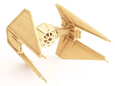 Spaceship wooden toy 03 3D model