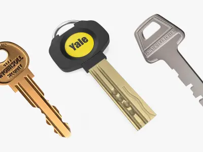 Door Lock Keys Collection 3 3D model