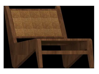 Hendrix Armchair - wood and rattan chair Free 3D model