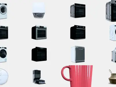 NEW Kitchenware Pack Appliances Furniture and Essential Tools 3D Model Collection