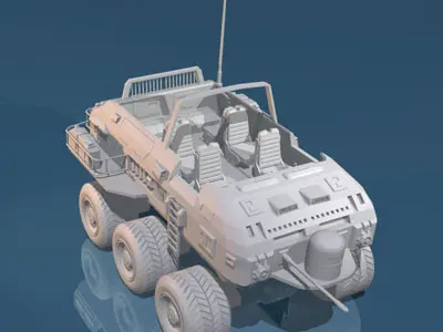 Desert rover with wheels 3D model
