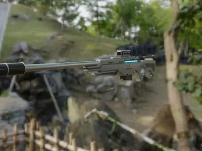 Scifi Sniper Pulse  Low-poly 3D model