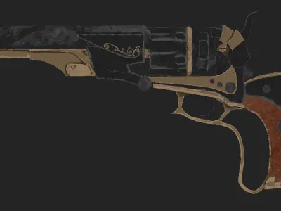 Revolver Westwood Low poly for Games  Low-poly 3D model