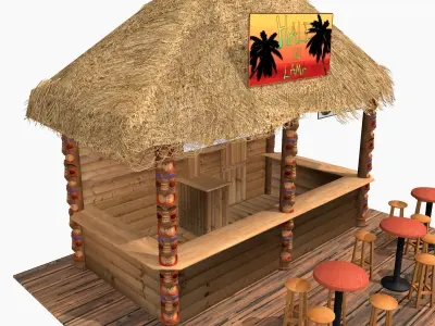 Kiosk on the beach 3D model