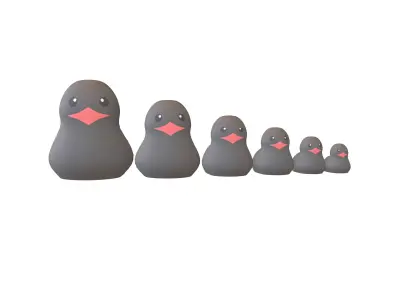 Matryoshka Duck Decoration V1 003 Low-poly 3D model