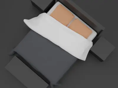 Minimalism Bed Design Free 3D model
