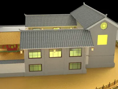 Chinese courtyard House 3D model