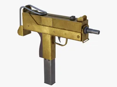 MAC-10 gun Low-poly 3D model