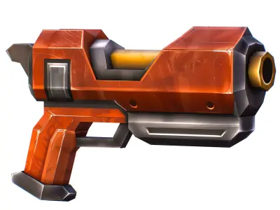 LowPoly Sci-Fi Cartoon Pistol Gun 3D model