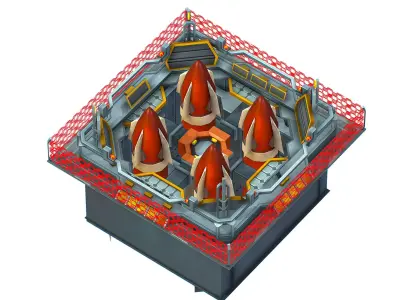 isometrical bomb torpedo launcher upgrade 03 Low-poly 3D model