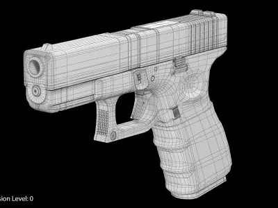 Glock 19 Handle Low-poly 3D model