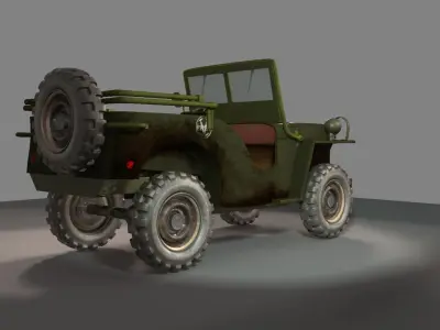 Jeep 1 military 3D model