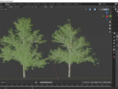 2diffrent tree Maple 2 trees Models in the scene Free 3D model