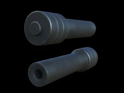 Silencer rifle Low-poly 3D model