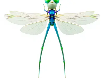 Vibrant Dragonfly model pack Low-poly 3D model