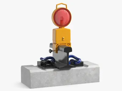 Railway Mounted Warning Lamp Yellow 3D model purchase