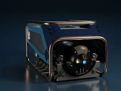 Sci-Fi Power Generator - box2 Low-poly 3D model