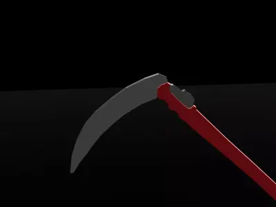 Red Handle Garden Scythe 3D model