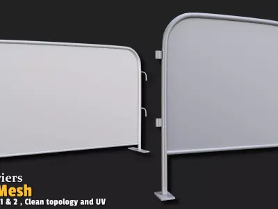 10 Barriers Base Mesh VOL01 Low-poly 3D model