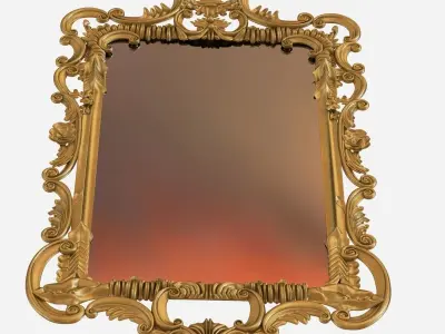 George III rectangular mirror in rococo style by colefax 3D model